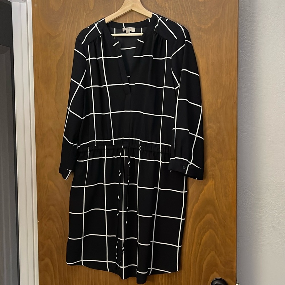 Black & White Geometric Loft Dress
